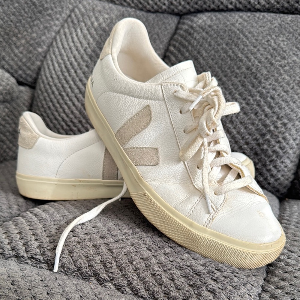 Veja  used Off-White and Beige Sneakers